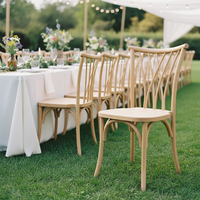 Chaise de salle à manger contemporaine en bois massif avec dossier, pour la maison, l'hôtel, l'extérieur et les mariages