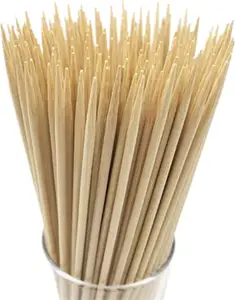 Varas de bambu redondas para churrasco, varas de bambu