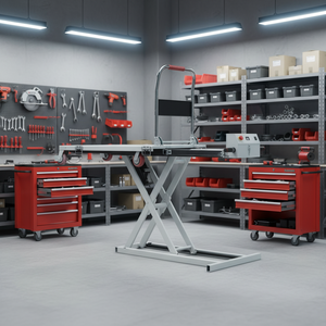 ZLZG 300KG 스틸 시저형 접이식 유압 리프트 트럭 전동 운반 핸드푸시 모바일 2M 플랫폼 높이 2인승 - Product Image 4