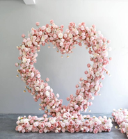 Perlengkapan Acara WG250016 Hiasan Hati Buatan Tangan untuk Pernikahan, Hari Valentine, Bunga Artifisial, Latar Belakang Fotografi, Panggung Sederhana