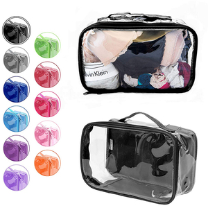 Custom Logo <strong>Women</strong> Clear Plastic Makeup <strong>Bags</strong> Cosmetiquera <strong>Travel</strong> Organizer <strong>Toiletry</strong> <strong>Bags</strong> Transparent Cosmetics Pouch with Zipper - Product Image 4