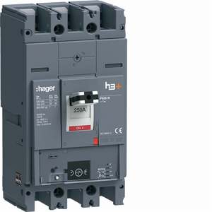 HNW250NR ปรับแต่งได้ด้วยเซอร์กิตเบรกเกอร์แบบหล่อขึ้นรูปของ Hagers รุ่น h3+ P630 LSIG Energy 3P 40kA 250A - Product Image 1