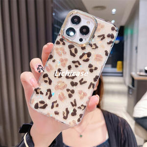 Funda protectora de lente de cámara galvanizada con estampado de leopardo Sexy Lichicase para Redmi Note 13 Pro, funda trasera con purpurina - Product Image 2