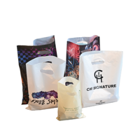 Sacs de Fête en Plastique Mylar Pliables avec Logo Personnalisé, Sac Transparent à Poignées pour Boutique, Shopping, Supermarché – Sacs T-Shirt