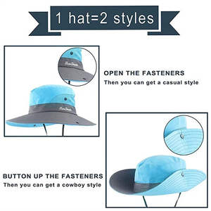 Chapeau pliable pour femme avec protection large et anti-UV – Idéal pour la plage, la pêche et la randonnée en extérieur - Product Image 2