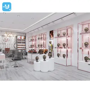 Best Interior Wig Shop Design Display Furniture Wigs Hair Store Interior Design Luxury Human Hair Display Fixtures Manufacturing