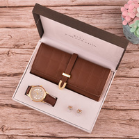 2025 nouvel an noël, coffret cadeau montre portefeuille collection 3 pièces coffret cadeau pour femme dame nouveau chaud charmant portefeuille montre coffrets cadeaux/
