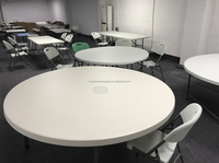 Table et chaises pliantes d'extérieur en plastique HDPE blanc, table ronde pliable pour camping et pique-nique, vente chaude