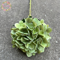 Vente en gros de fleurs artificielles d'hortensia rose foncé et vert de haute qualité, effet 3D réaliste, pour la décoration de mariage