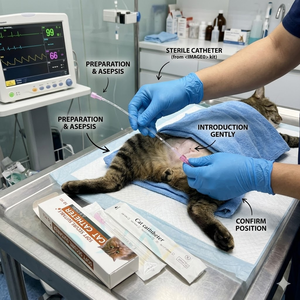 Catéter Desechable para Gatos con Abertura Lateral y Orificio Frontal de 130 mm, Catéteres de Drenaje Urológico Veterinario para Uso en Clínicas y Hospitales Veterinarios - Product Image 3