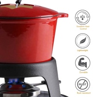 Vaisselle élégante en fonte colorée fromage au chocolat 8 personnes ensemble de fondue au chocolat à raclette avec 6 fourchettes