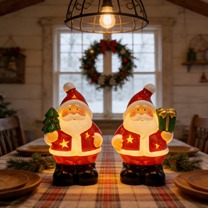 Luces Decorativas <span class=keywords><strong>de</strong></span> Terracota con Forma <span class=keywords><strong>de</strong></span> Botella <span class=keywords><strong>de</strong></span> Santa Claus y <span class=keywords><strong>Muñeco</strong></span> <span class=keywords><strong>de</strong></span> <span class=keywords><strong>Nieve</strong></span> - Adornos Navideños para Patio Interior/Exterior con Brillo LED - Product Image 2