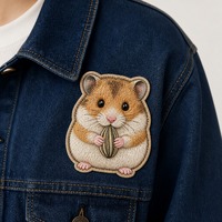 Patch brodé thermocollant personnalisé 3D Hamster pour toile de bagage