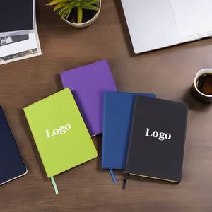 Promotional Gifts Classic PU Leather Hardcover <b>Diary</b> Notebook Custom Print <b>A5</b> Pink Black Cover Planner Daily Notebook - Product Image 1