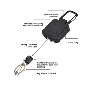 Llavero Retráctil Multifuncional Antipérdida, Resistente, con Cable de Acero, Accesorios, Herramienta Clásica - Product Image 2