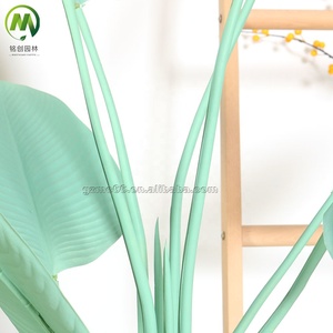 Planta Artificial de Plátano Colorida en Maceta, Planta Artificial de Plátano del Viajero con Flores de Ave del Paraíso Rosadas y Azules para Decoración de Interiores - Product Image 4