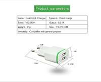 Cargadores para celular adaptor charger perjalanan us eu plug 2 port usb telepon pengisi daya dinding 10w 5v 2a adaptor pengisi daya beradaptasi
