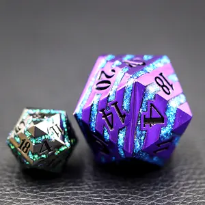 Zinc Alloy Metal Polyhedral Dice Color Shift 33mm D20