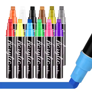 Pennarelli Acrilici Opachi con Punta a Scalpello da 30mm, Colori Personalizzati, Pennarelli Acrilici Jumbo da 50mm per Pittura e Graffiti - Product Image 5