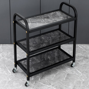 Edelstahl Quadratischer Multifunktions-Servierwagen, Essenswagen, Hotel-Restaurant-Weinwagen, Dreischichtiger Servicewagen - Product Image 2