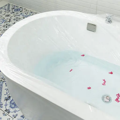 disposable bathtub cover liner large bathtub liner plastic bag for salon household and hotel bath tubs