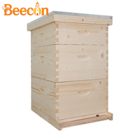 8-Waben-3-Schicht-Langstroth-Bienenstock mit doppelten Tiefwabenkästen und einem mittleren Kasten, 1 Jahr Garantie, neuwertig, aus Tannenholz