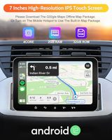 Radio à écran tactile de 7 pouces Android 12 Single Din Car Stereo Wireless CarPlay avec BT WiFi dans le tableau de bord GPS Navi EQ AM/FM SWC MIC