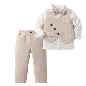 Custom Boys <span class=keywords><strong>Clothing</strong></span> Sets 5 Anos Plain Color Boy Colete Manga Longa Casamento Cavalheiro Crianças Roupas Toddler Boy Suit - Product Image 1
