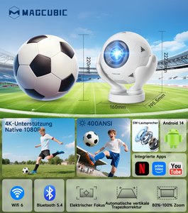 Projecteur intelligent portable Magcubic HY320F, home <span class=keywords><strong>cinéma</strong></span> HD, compatible 8K, mini projecteur 500 lumens, 1 Go + 8 Go, projection longue portée - Product Image 1