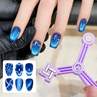Kit de 4 en 1 de bâtonnets magnétiques multifonctions pour ongles, effet œil de chat, pour vernis gel, effet ligne et bande, outils magiques pour nail art