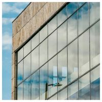 Mur-rideau en verre réfléchissant fabriqué en Chine, double vitrage, aluminium, pour bâtiment