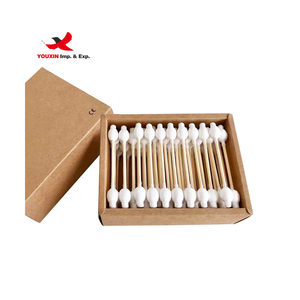 Hisopos de Algodón de Bambú 100% Biod FENGFLY de Alta Calidad con Doble Punta, 50 Unidades en Caja Cuadrada, Descuento por Compra al por Mayor - Product Image 3