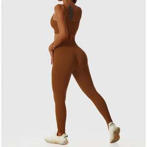 جديد مخصص شعار ملابس رياضية 4 قطع طماق ملابس تمارين رياضية للنساء مضلعة روبا ديبورتيفا صالة ألعاب رياضية سلس أكتيف للنساء - Product Image 5