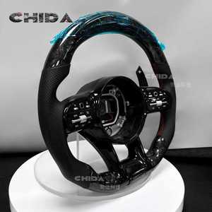 Volante Deportivo Personalizado de Fibra de Carbono y Cuero Perforado con Luces LED para <span class=keywords><strong>Mercedes</strong></span> AMG CL 55 SL55 GLC GLE a W176 - Product Image 4