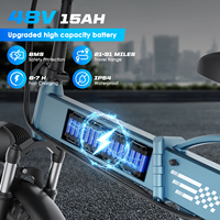 Vélo électrique pliable, batterie amovible 48 V 15 Ah, vélo électrique 35-50 km, pneu gras 20 x 4,0 pouces, vélo électrique 7 vitesses tout terrain