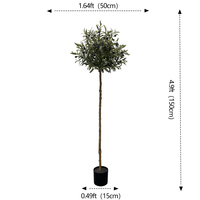 Grand Arbre d'Olivier Artificiel en Pot, Faux Olivier en Soie avec Jardinière, Grandes Branches et Fruits d'Olivier Artificiels pour Décoration