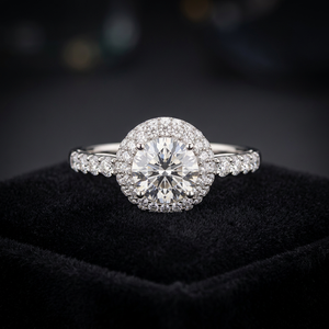 IGI Certified Lab Grown Diamond Halo <b>Split</b> Shank Engagement <b>Ring</b> Rhodium Plated 10K 14K 18K Gold 925 935 Silver Wedding Gift - Product Image 1