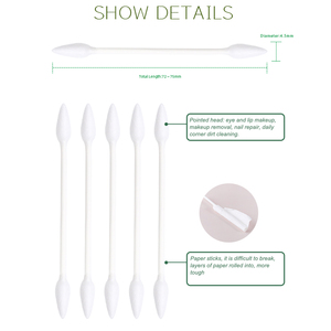 <span class=keywords><strong>สำลี</strong></span>ปลายแหลมสองด้าน/<span class=keywords><strong>ก้าน</strong></span>กระดาษ ความยาว 125 มม. สำหรับแต่งหน้าและทำความสะอาดเลนส์โทรศัพท์มือถือ - Product Image 4