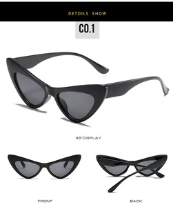 Lunettes de soleil unisexe rétro petit cadre œil de chat vert populaire triangle couleur bonbon lentilles dames filles nouvelle tendance Logo personnalisé PC - Product Image 3