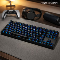 Fynmi Crystal Transparent 25% Black Blank MDA Keycaps Shine Through ANSI/ISO Layout 122 Keys Full Size Keycaps