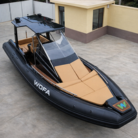 Bateau pneumatique d'assaut en fibre de verre 680, bateau de sauvetage rapide, capacité de 7+ personnes
