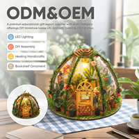ODM Kit Kerajinan Kayu Buatan Tangan Rumah Bunga Langit Berbintang Logam Plastik Kertas Lampu LED Puzzle Kayu 3D DIY Rumah Miniatur Usia 14+