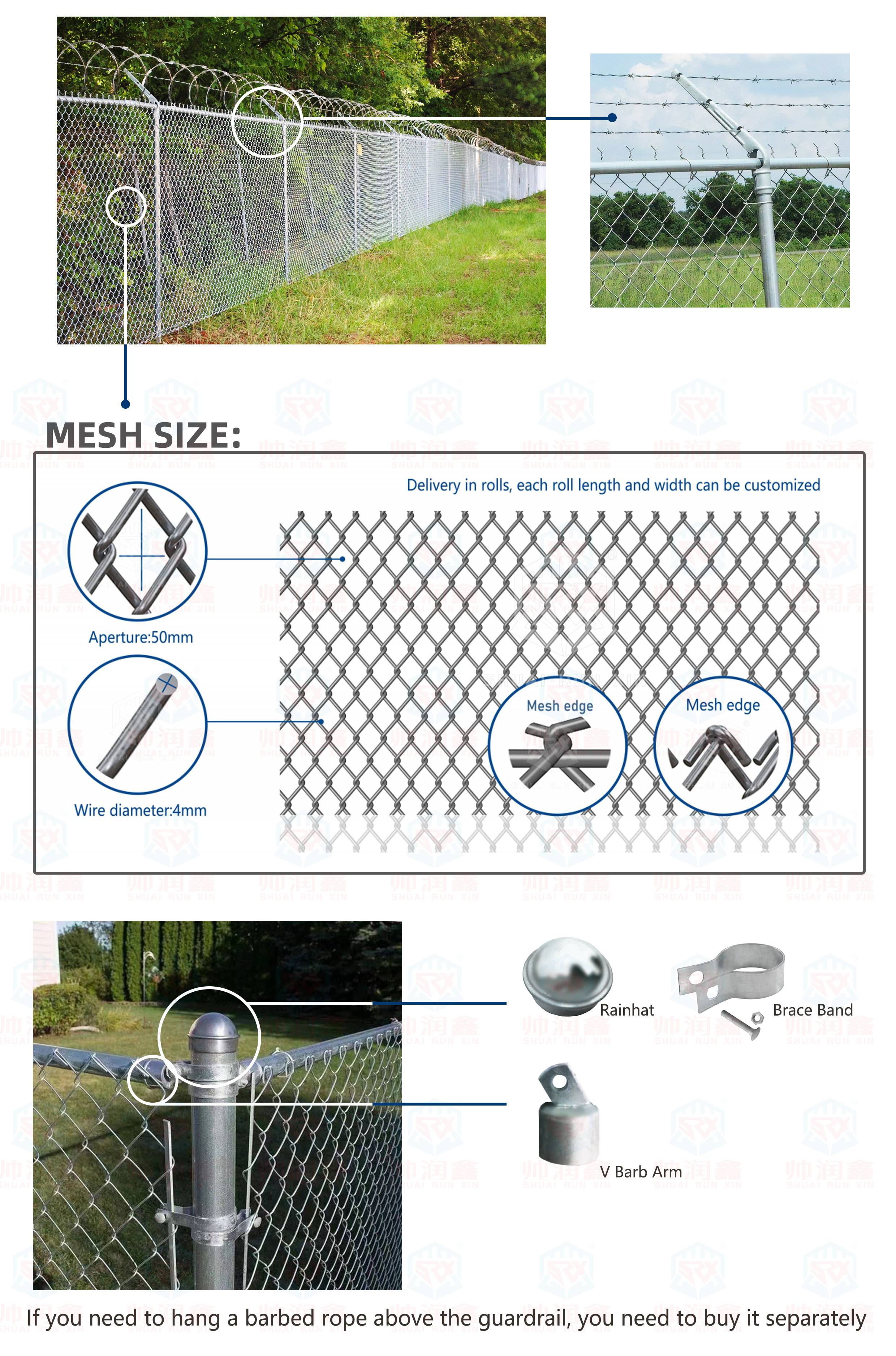Wholesale Black PVC Coated Vinyl Chain Link Fence