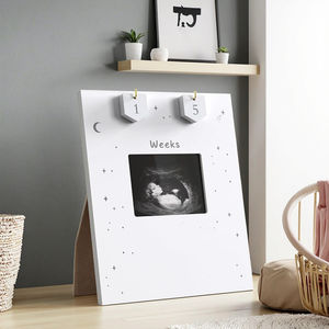 Houten Frame Aftellen Weken Voor Babyshower Welkomstbord Echografie Foto Geslacht Onthult Geschenken Nieuwe Moeder Verwacht Ouders - Product Image 4