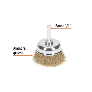 Herramienta de cardado de 6 copas BOX, alambre de 1-3/4' de grosor para taladro, TRUPER - Product Image 2