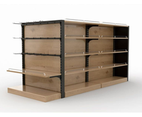 Étagère de présentation de supermarché métallique double face robuste et réglable, structure grillagée solide, 5 niveaux, installation rapide