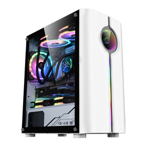 Snowman hoàn hảo thiết kế màu trắng máy tính mATX Mini ITX giữa tháp trường hợp Tempered Glass Máy tính để bàn Chassis Micro ATX <span class=keywords><strong>PC</strong></span> chơi Game - Product Image 2