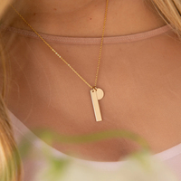 eManco 10PCS Collier délicat en acier inoxydable avec pendentif barre verticale gravable et chaîne cercle pour femme, idéal pour le bureau et le quotidien