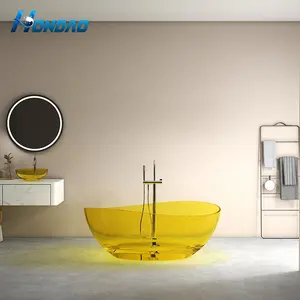 고품질 타원형 모양의 아트 디자인 투명 수지 욕조 핫 세일 현대적인 담그기 투명 욕조 욕실 디자인