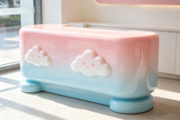 Comptoir de réception moderne de luxe en fibre de verre écologique avec éclairage LED, personnalisé pour supermarché et bar à domicile, design durable